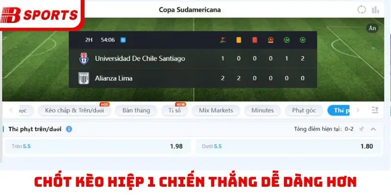 Chốt kèo hiệp 1 chiến thắng dễ dàng hơn